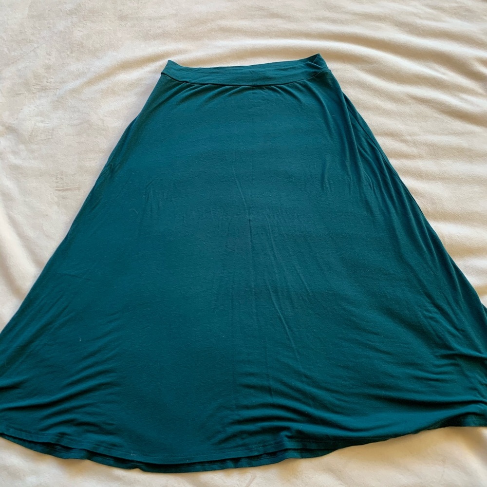 Green Midi Swing Skirt